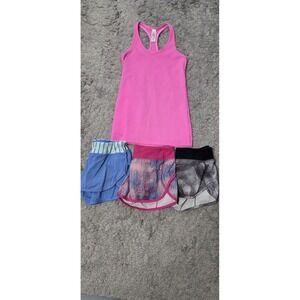 Ivivva by Lululemon Girls Lot 3 Pairs of Running Shorts & Tank top Size 12